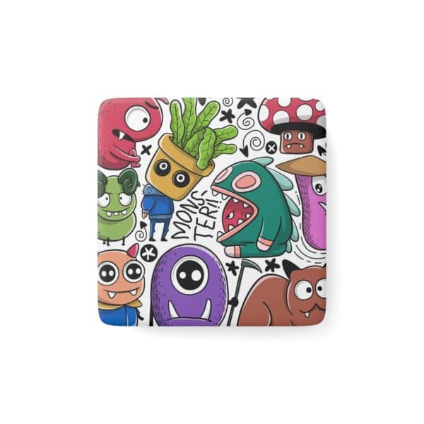 Porcelain Magnet, Square Monsters