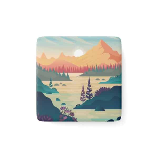 Porcelain Magnet, Square Sunset