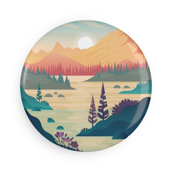 Button Magnet, Round (1 & 10 pcs) Sunset - Image 6